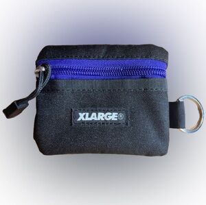 XLARGE Beastie Boys streetwear brand mini zip pouch with keyring - Black/purple
